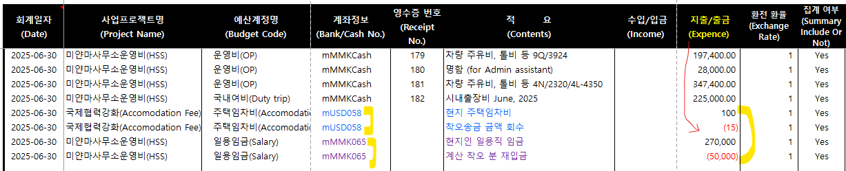 여입 처리